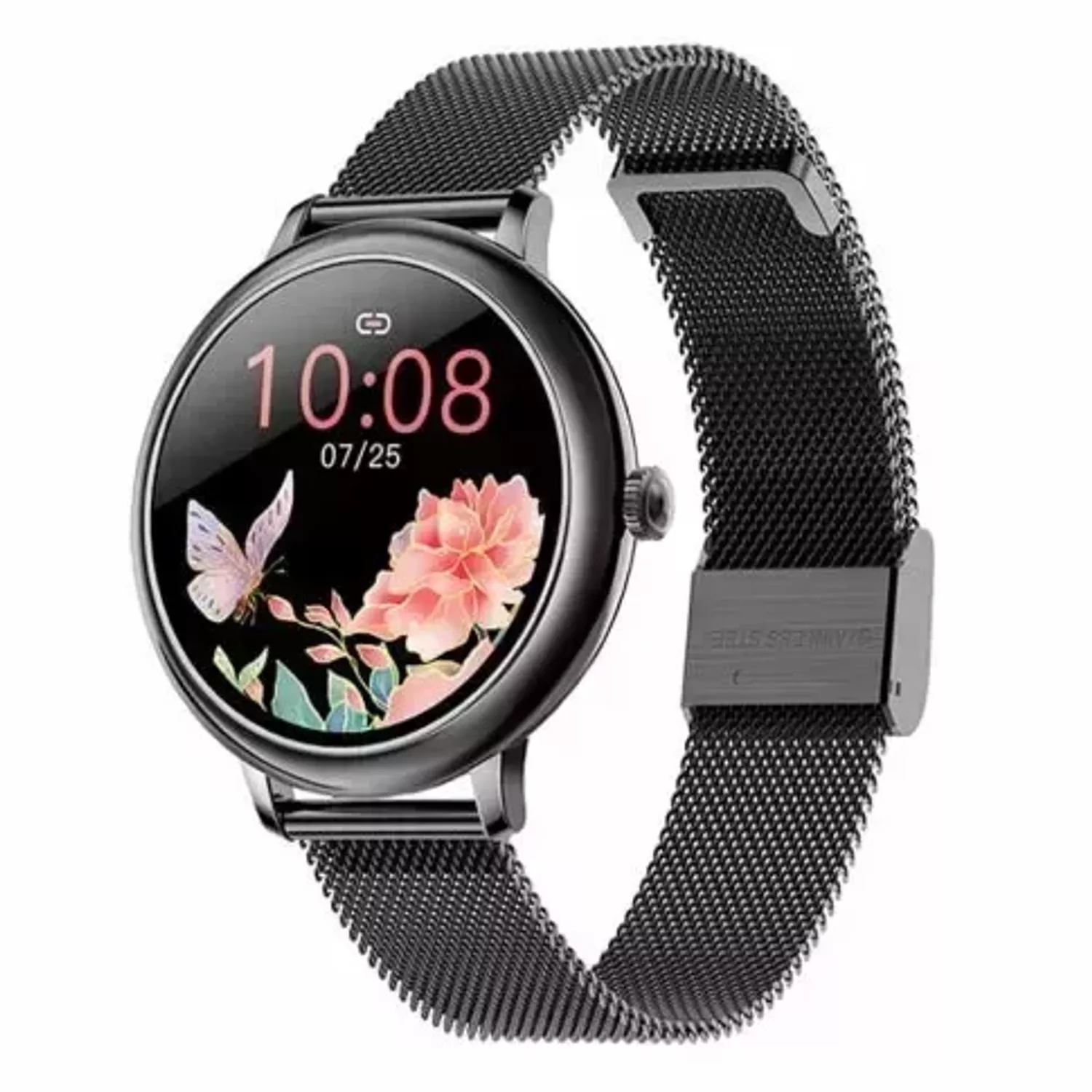 Smartwatch damski Garett Lady Julia RT czarny,stalowy na bransolecie..webp